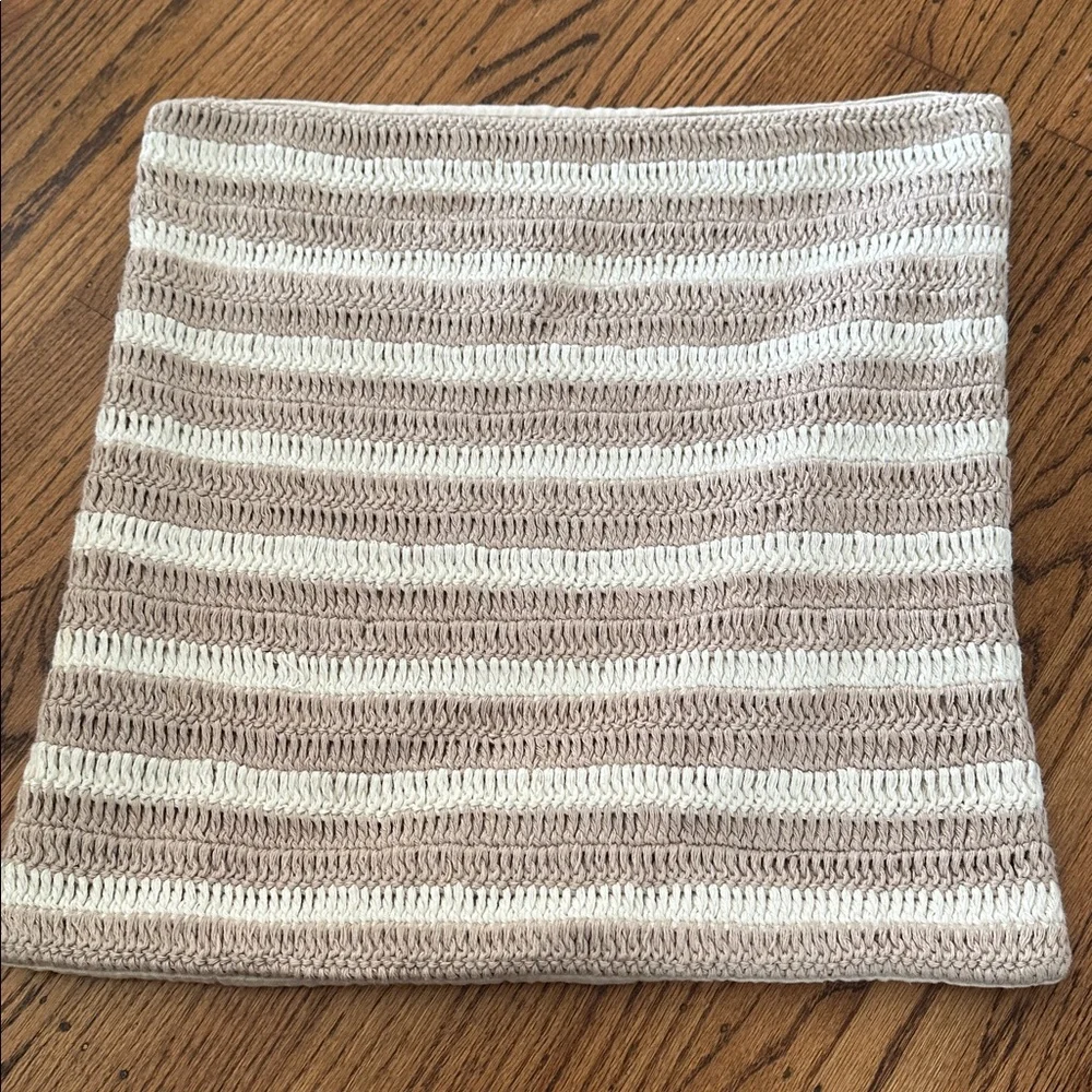 3 West Elm Crochet Linen Pillow Covers 20